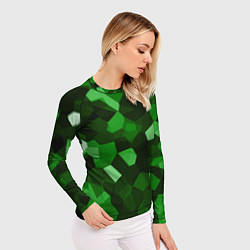 Рашгард женский Коллекция зеленых изумрудов, цвет: 3D-принт — фото 2