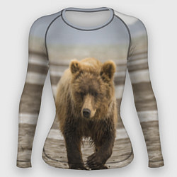 Рашгард женский Медвежонок в аэропорту, цвет: 3D-принт
