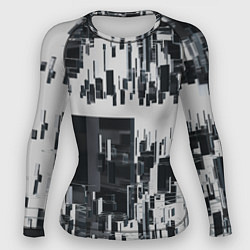 Рашгард женский Геометрическое множество объёмных чёрно-белых фигу, цвет: 3D-принт