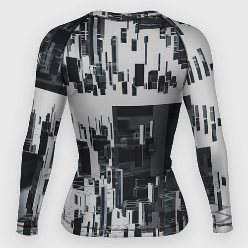 Женский рашгард Геометрическое множество объёмных чёрно-белых фигу / 3D-принт – фото 2