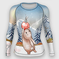 Женский рашгард Зайка и елочная игрушка