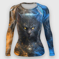 Женский рашгард Брутальный черный кот