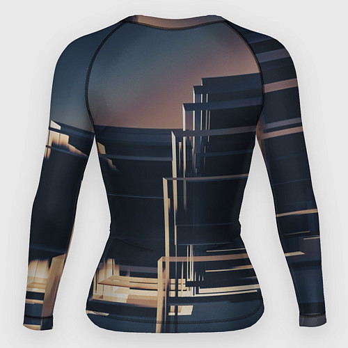 Женский рашгард Множество стеклянных кубов и фигур / 3D-принт – фото 2