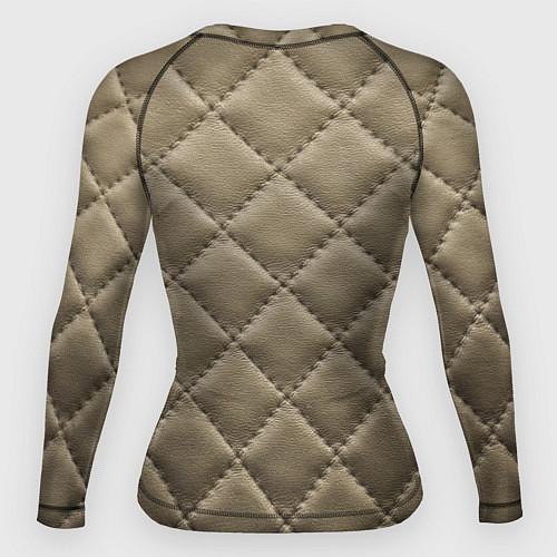 Женский рашгард Стёганая кожа - fashion texture / 3D-принт – фото 2