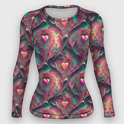 Рашгард женский Паттерн сердца и узоры, цвет: 3D-принт