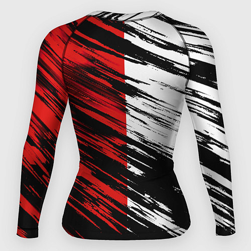 Женский рашгард Белые и красные полосы / 3D-принт – фото 2