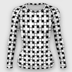 Рашгард женский Геометрический черно-белый узор, цвет: 3D-принт