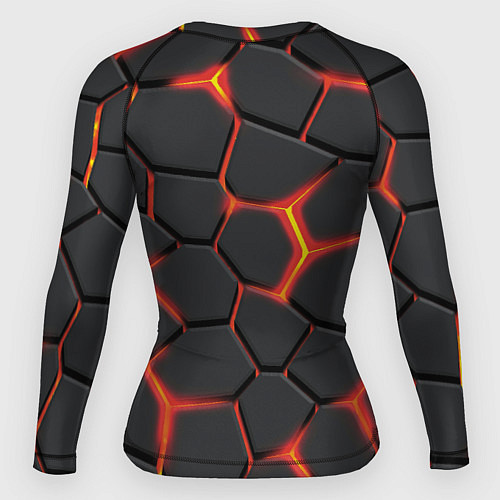 Женский рашгард Неоновый разлом - жёлтый / 3D-принт – фото 2