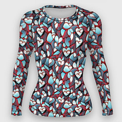 Женский рашгард Абстрактный паттерн с сердцами
