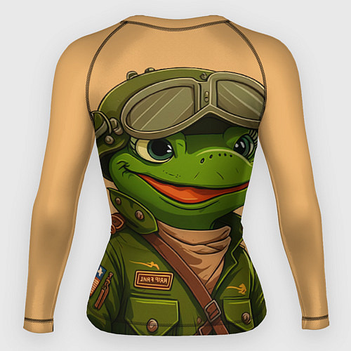 Женский рашгард Лягушонок Пепе лётчик / 3D-принт – фото 2
