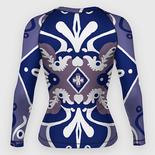 Женский рашгард Паттерн цветок с глазками в синих оттенках / 3D-принт – фото 2