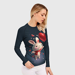 Рашгард женский Кролик с шариком, цвет: 3D-принт — фото 2