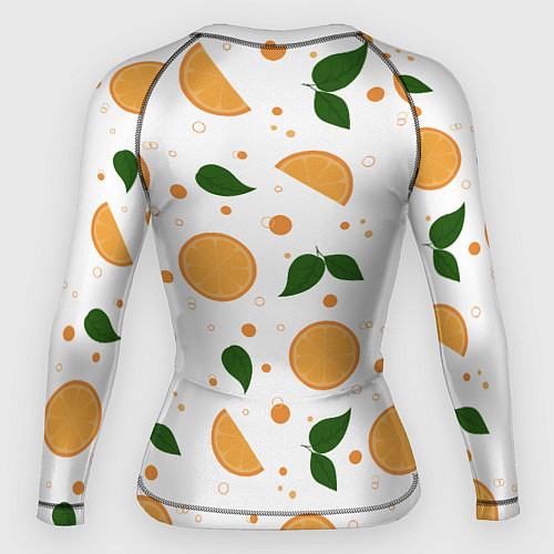 Женский рашгард Апельсины с листьями / 3D-принт – фото 2