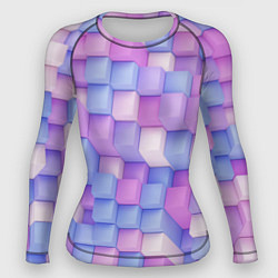 Рашгард женский Абстрактный кубический паттерн, цвет: 3D-принт