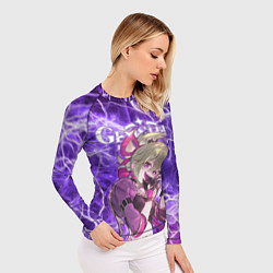 Рашгард женский Куки Синобу на фоне молний, цвет: 3D-принт — фото 2