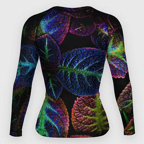 Женский рашгард Неоновые листья растений / 3D-принт – фото 2