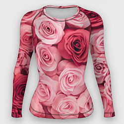 Рашгард женский Чайная пыльная роза - нежно розовый цветок, цвет: 3D-принт