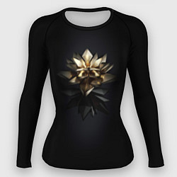 Рашгард женский Геометрическая золотая лилия, цвет: 3D-принт