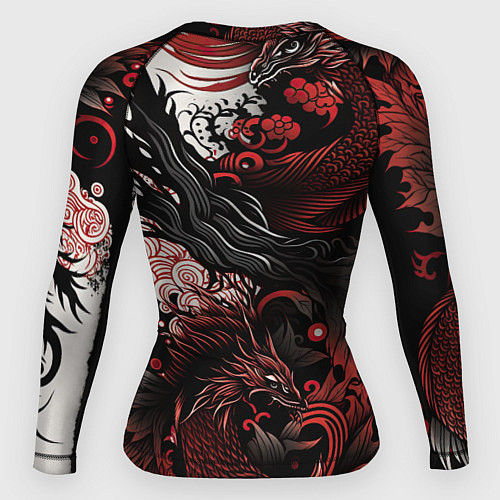 Женский рашгард Красный Irezumi узор / 3D-принт – фото 2