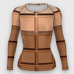 Рашгард женский Три шоколада - паттерн, цвет: 3D-принт