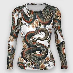 Рашгард женский Тату японский дракон, цвет: 3D-принт