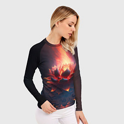 Рашгард женский Огненный лотус, цвет: 3D-принт — фото 2