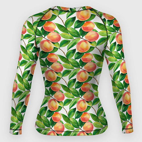 Женский рашгард Персики акварельный паттерн / 3D-принт – фото 2