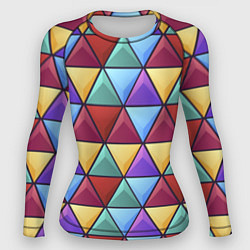 Рашгард женский Геометрический красочный паттерн, цвет: 3D-принт