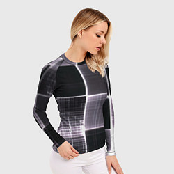 Рашгард женский Серое неоновое в клеточку, цвет: 3D-принт — фото 2