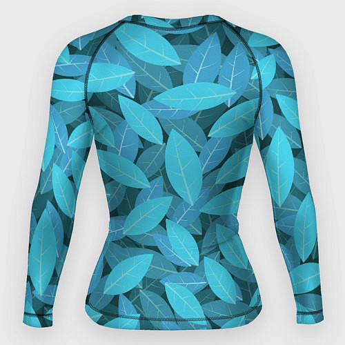Женский рашгард Бирюзовые листья / 3D-принт – фото 2