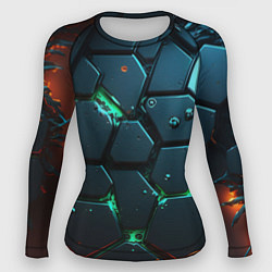 Женский рашгард Плиты с зеленым неоновым светом