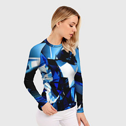 Рашгард женский Crystal blue form, цвет: 3D-принт — фото 2