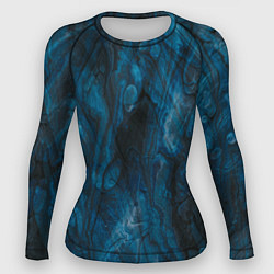 Рашгард женский Синяя прозрачная скала, цвет: 3D-принт