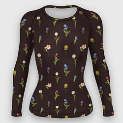Рашгард женский Узор из весенних цветов, цвет: 3D-принт