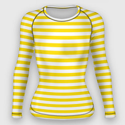 Рашгард женский Светло-желтые полосы, цвет: 3D-принт