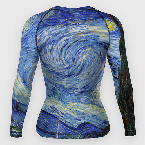 Женский рашгард Кот Бегемот на примусе в Звездной ночи / 3D-принт – фото 2