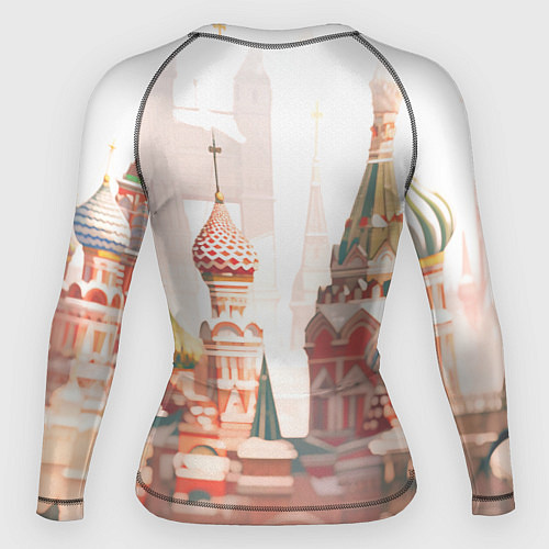 Женский рашгард Девушка в кокошнике с косой - кремль / 3D-принт – фото 2