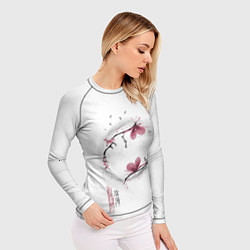 Рашгард женский Ветки цветущей сакуры, цвет: 3D-принт — фото 2