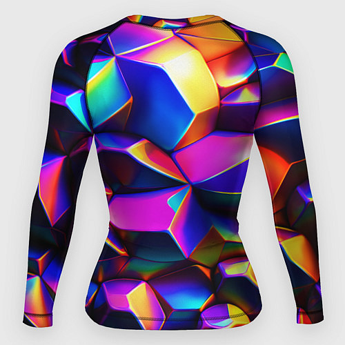 Женский рашгард Бензиновые неоновые кристаллы / 3D-принт – фото 2