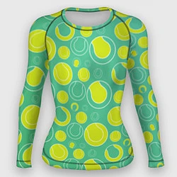 Рашгард женский Теннисные мячики, цвет: 3D-принт