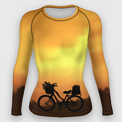 Рашгард женский Велосипед на закате, цвет: 3D-принт