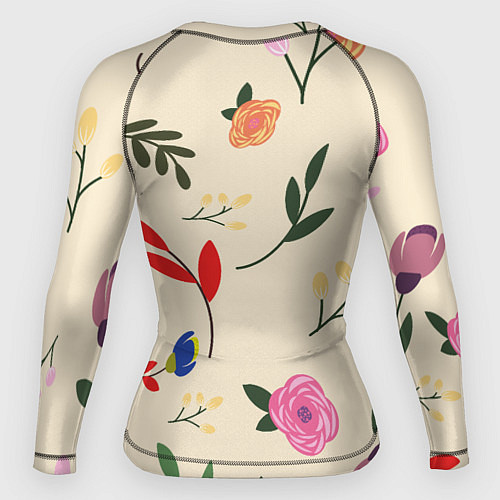 Женский рашгард Цветы и веточки паттерн / 3D-принт – фото 2