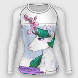 Женский рашгард Весенний единорог с цветущей сакурой арт