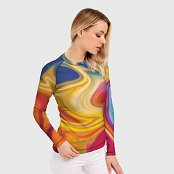 Рашгард женский Цветная волна, цвет: 3D-принт — фото 2