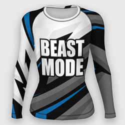 Рашгард женский Beast mode - blue sport, цвет: 3D-принт