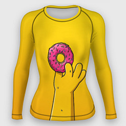 Рашгард женский Гомер и пончик, цвет: 3D-принт