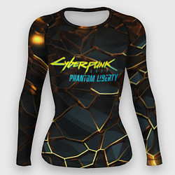 Женский рашгард Cyberpunk 2077 phantom liberty gold abstract