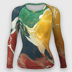 Рашгард женский Мраморная радуга, цвет: 3D-принт