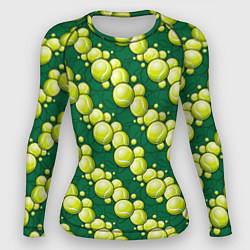 Рашгард женский Большой теннис - мячики, цвет: 3D-принт