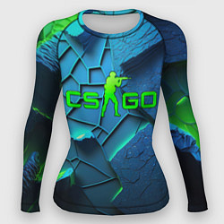 Рашгард женский CS GO blue green style, цвет: 3D-принт